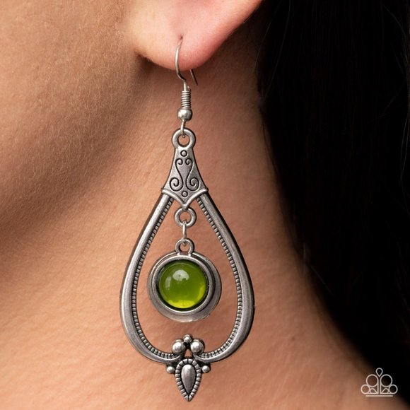 paparazzi Jewelry - Ethereal Emblem - Green Earrings